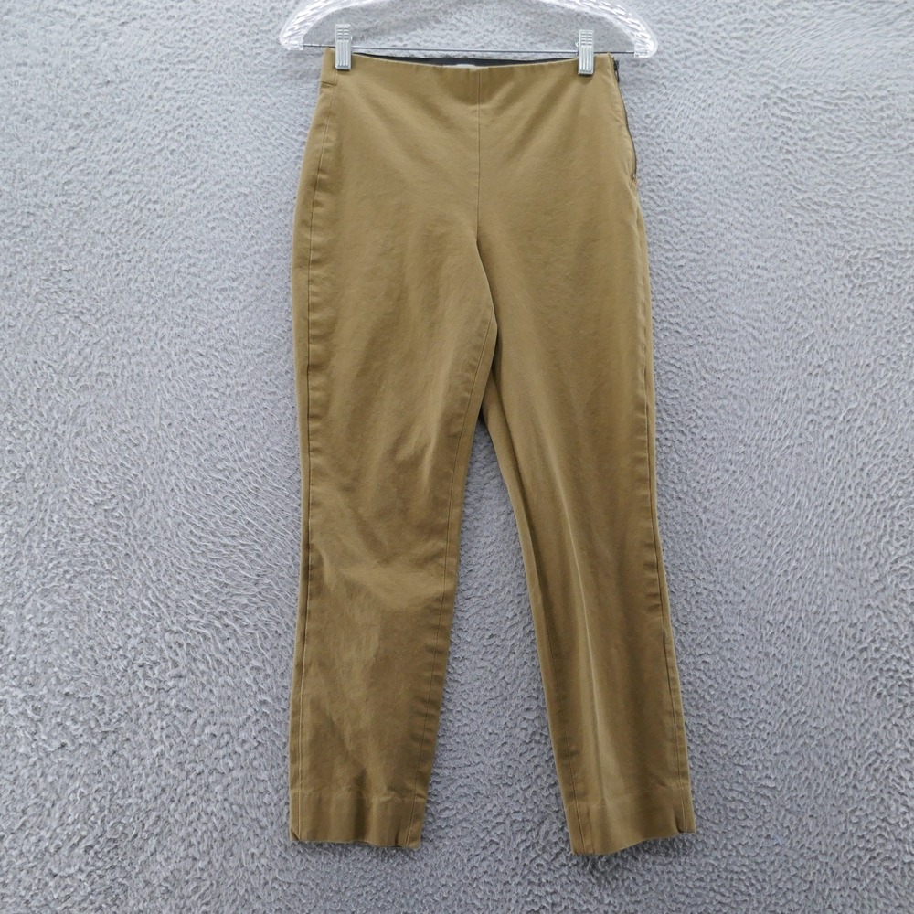 Everlane Womens Curvy Side Zip Ankle Pants 0 Brown Mid Rise Stretch